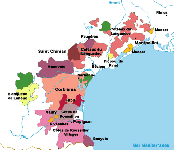 carte des vins du roussillon